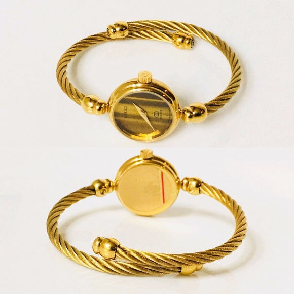 Gucci 2047L Gold Tigers Eye Cable Bangle Watch - Picture 4 of 7